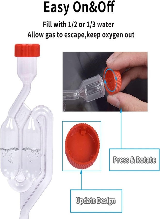 طقم صنع النبيذ المنزلي مكون من قطعتين، قفل هوائي لصنع النبيذ، طقم صنع النبيذ، أداة تخمير أساسية للمبتدئين في صناعة النبيذ المنزلي وعشاق النبيذ. - Image 3